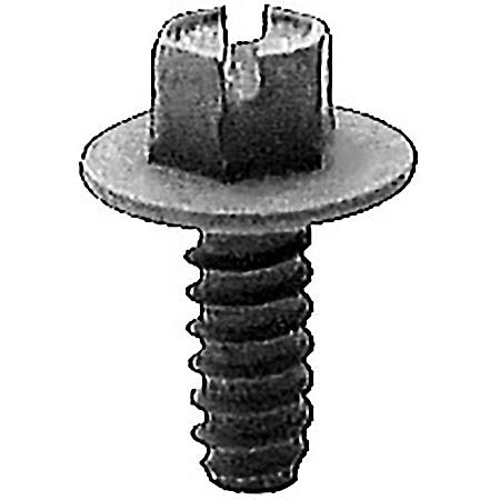 License Plate Screw, #14 Self-Tapping x 5/8", 5/16" Slotted Hex Washer Head (sold by each)