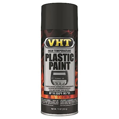 High Temp Plastic Paint: Matte Black, Aerosol, Resists Heat To 200 Deg. F, No Primer Needed, 11 Oz