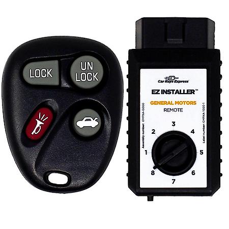 Replacement GM Keyless Entry Remote with EZ Installer, 4 Buttons with Additional Button Kits