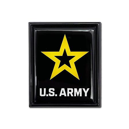 U.S. Army Chrome Auto Emblem: Army Seal, Black Metal Emblem, UV Protection
