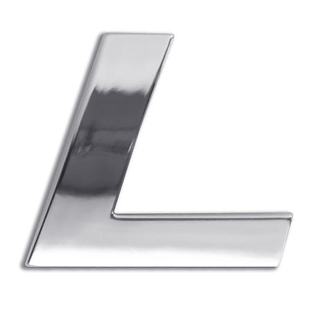 3D Custom Chrome Emblem, L Symbol, Letter L Emblem