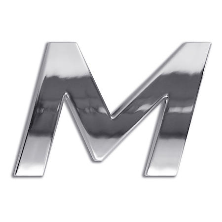 3D Custom Chrome Emblem, M Symbol, Letter M Emblem