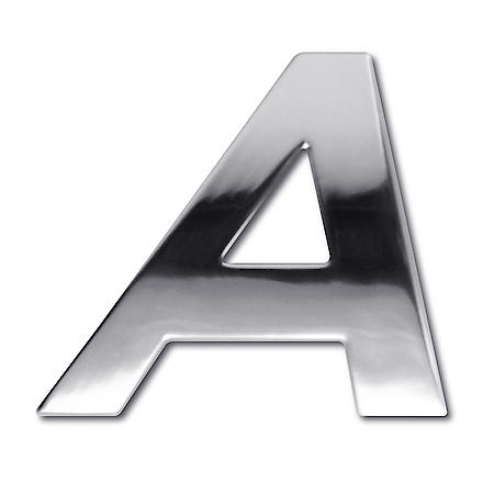 3D Custom Chrome Emblem, A Symbol, Letter A Emblem