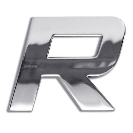 3D Custom Chrome Emblem, R Symbol, Letter R Emblem