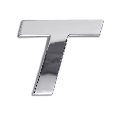 3D Custom Chrome Emblem, T Symbol, Letter T Emblem