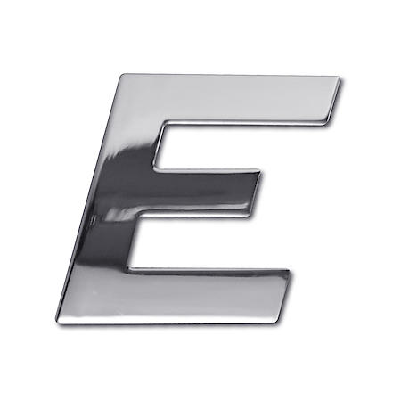 3D Custom Chrome Emblem, E Symbol, Letter E Emblem