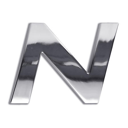 3D Custom Chrome Emblem, N Symbol, Letter N Emblem
