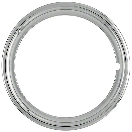 Wheel Trim Ring, 15 Inch Diameter, 1-1/2 Inch Depth, Chrome Plated, ABS Plastic, Set Of 4