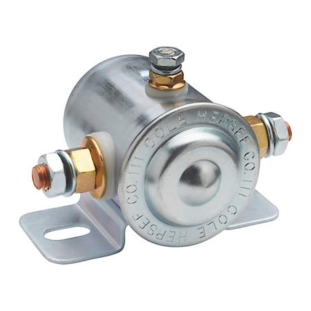 12V Grounded Continuous Duty SPST Solenoid - 85A Normally Open contacts - Studs: 5/16" -24 thread