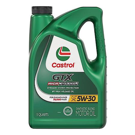 GTX High Mileage 5W-30 Synthetic Blend Engine Oil, 5 Quart