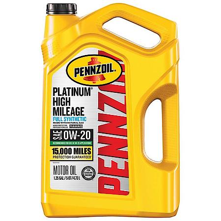 Platinum High Mileage 0W-20 Full Synthetic Engine Oil, 5 Quart