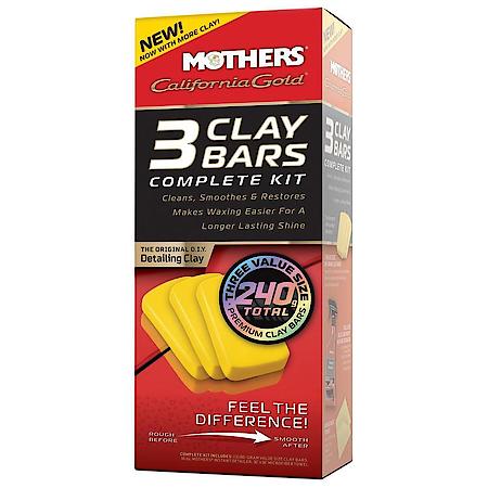 California Gold«  Clay Bar Kit: 3 80-G Bars Totaling 240 Grams, 16 oz. Detailer & Microfiber Towel