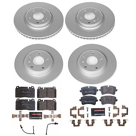 Euro-Stop High-Carbon Coated Rotors, ECE-R90 Brake Pads + Hardware Kit
