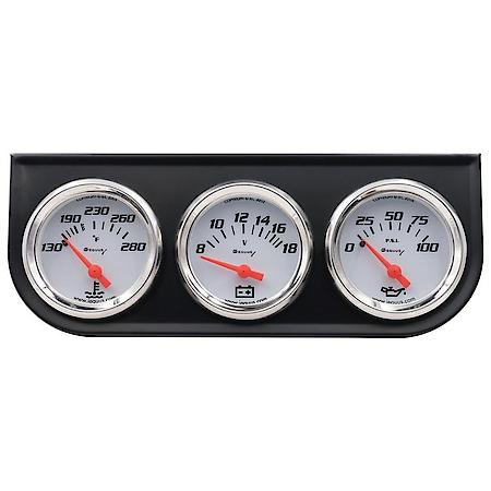 2" White Volt Triple Gauge Kit