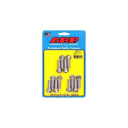 For Use With Chevy Small Block, 3/8"-16, 1"L, Hex Head, Natural, Ss, Set Of 12