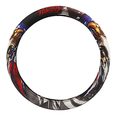 USA Eagle Steering Wheel Cover: Neoprene, Fits 14.49"-15.51", Supportive Padded