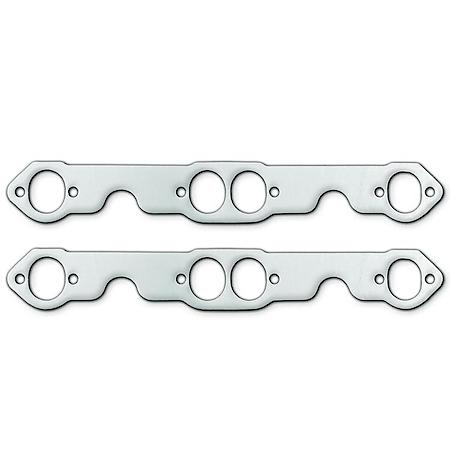 Exhaust Gasket, GM V8 Small Block Chevrolet, 1-1/2 Inch x 1-3/4 Inch Oval Port Size, Set of 2