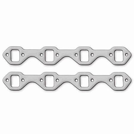 Exhaust Gasket, Ford V8 302, 351 Windsor, 1-1/8 Inch x 1-1/2 Inch, Square Port Size, Set of 2