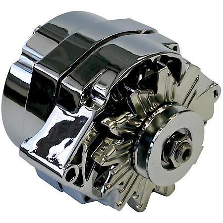 Alternator; 100 Amp, Chrome Finish, 1-Wire, GM 10 SI Case Style