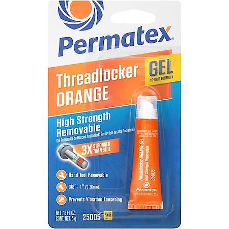 Orange Threadlocker: High Strength, Removable, 5g
