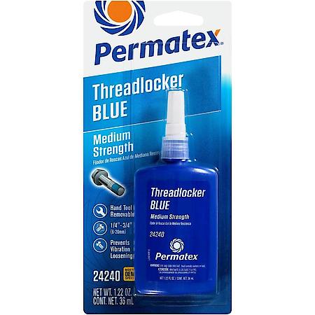 Blue Threadlocker: Medium Strength, Locks & Seals, Prevents Loosening, 36 mL