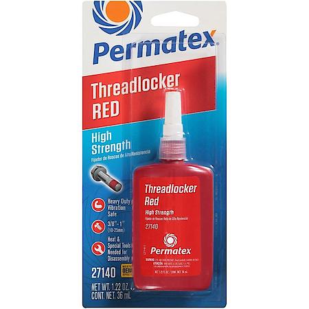 Red Threadlocker: High Strength, For Heavy-Duty Applications, 36 mL