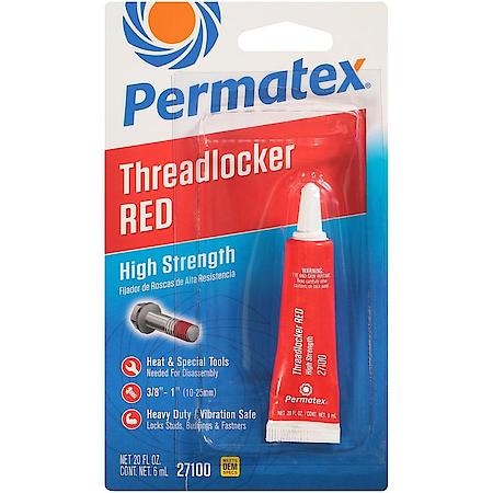 Red Threadlocker: High Strength, For Heavy-Duty Applications, 6 mL