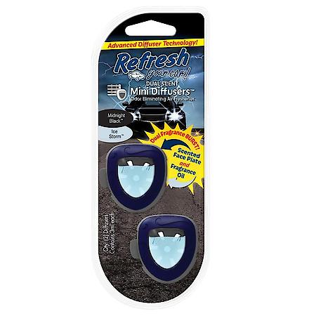 Mini Diffuser Air Freshener, Lightning Bolt/Ice Storm, 2 Pack