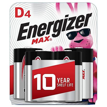 MAX D Batteries (4 Pack), D Cell Alkaline Batteries