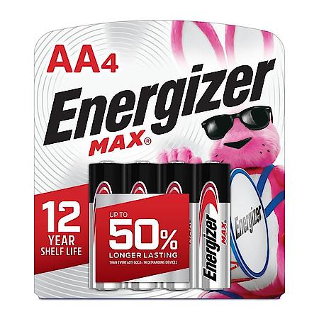 MAX AA Batteries (4 Pack), Double A Alkaline Batteries