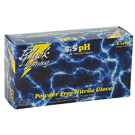 Black Lightning Medium Black Nitrile Gloves