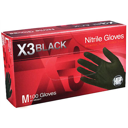 M X3 Powder Free, Textured, Black Nitrile