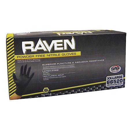 Raven Black 6Mil Pf Nitrile Gloves, Large (Pk Of 100)