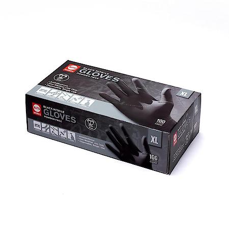 Black Nitrile Disposable Gloves: 5 Mil, Latex & Powder Free, Extra Large, 100 Count