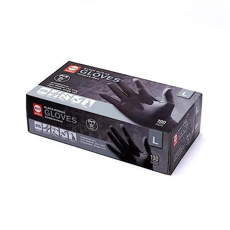 Black Nitrile Disposable Gloves: 5 Mil, Latex & Powder Free, Large, 100 Count