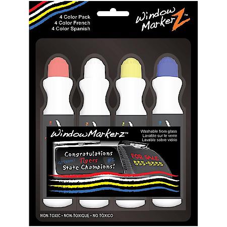 Window Marker, 4 Pack Assortment