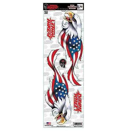 U.S. Flag Feathers Eagle Right Facing Decal