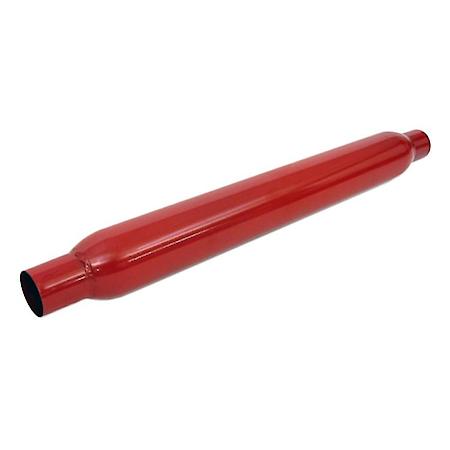 Glasspack Muffler: Universal Fit Powdercoated Steel, 20" L, 3" In, 3" Out, Round