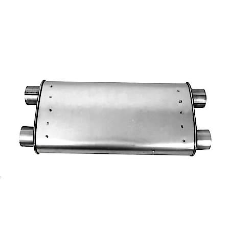 Thrush Turbo Muffler Uni Fit Aluminized Steel 20" L, 2.5" In, 2.5" Out, Oval