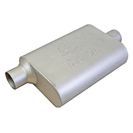 Thrush Welded Muffler: Universal Fit, Steel, 13" L, 2.5" In, 2.5" Out, Oval