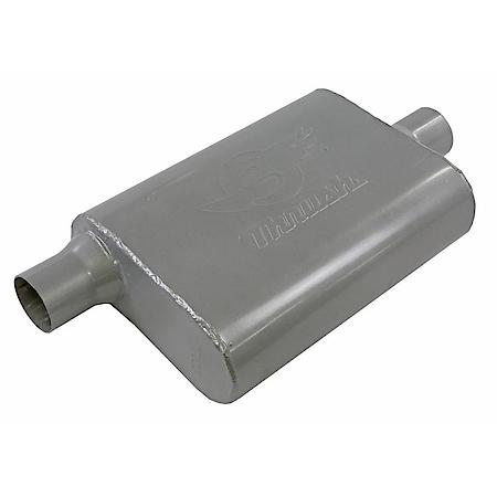 Thrush Welded Muffler: Universal Fit, Steel, 13" L, 2.25" In, 2.25" Out, Oval