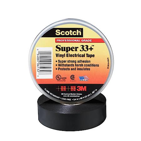 Super 33+ Vinyl Electrical Tape, 3/4 in x 52 ft, Black (sold by each)