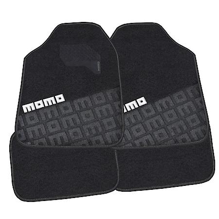 Carpet Floor Mat - 4-Piece Set, Universal Fit, White Stitching, PVC Heel Pad