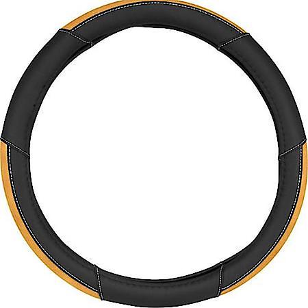 TriGrip Truck Steering Wheel Cover: HyperFlex Core For Easy Install, Fits 15.5-16", Black/Tan