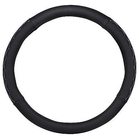 Quilted Blue Steering Wheel Cover: HyperFlex Core, Fits 14.5-15.5"