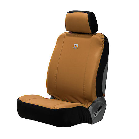 Seat Cover: Brown, Nylon, Low Back, Water Repellent, Universal, 1 Pk