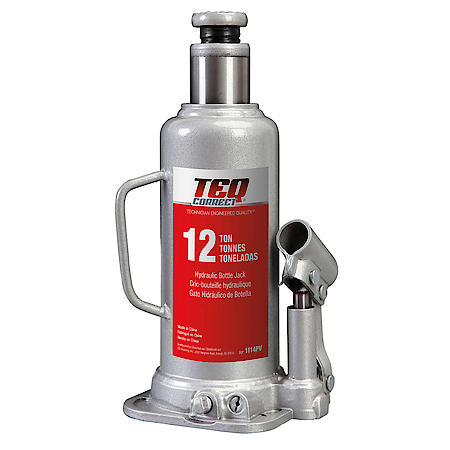 Hydraulic Bottle Jack, 12 Ton, Lifting Range: 9-1/16" to 18-1/4"