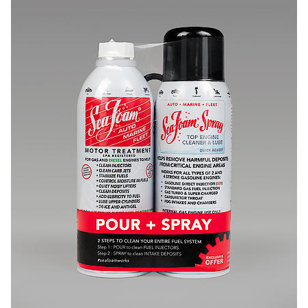 Motor Treatment and Sea Foam Spray combo pack; fuel additive and intake cleaner spray