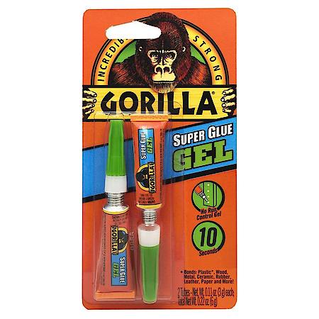 Tough Super Glue Gel - 2 Tubes, Fast-Setting