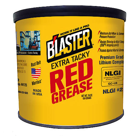 Extra Tacky Red Grease, High Temp Protection and Lubrication 16 oz.